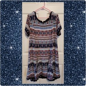 Torrid Aztec Striped Tribal Print Dress